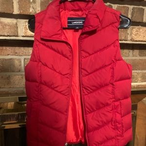 Cute Red Lands End Puffer Vest